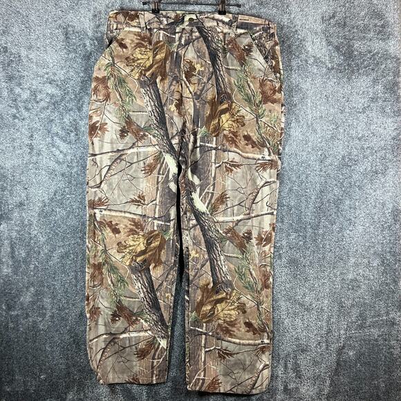 Vintage Carhartt Pants Mens 42x32 B235 CAP Realtree Camo Dungaree Fit Jeans - Picture 1 of 8